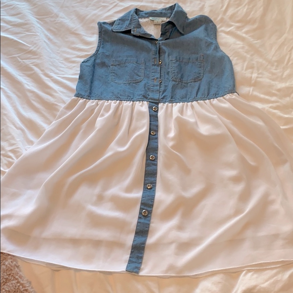 Lace denim dress